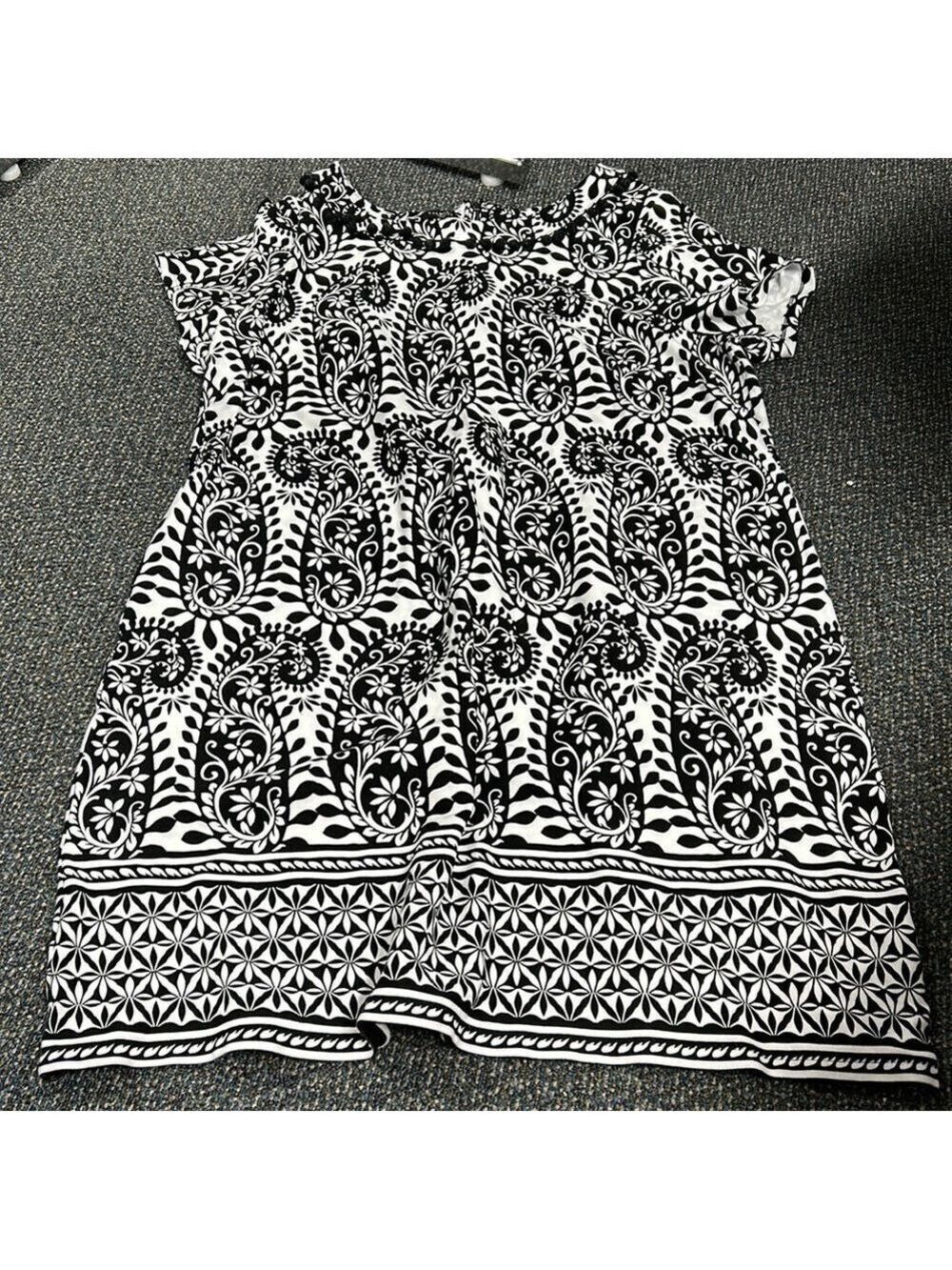 Talbots Black and White Patterned Dress